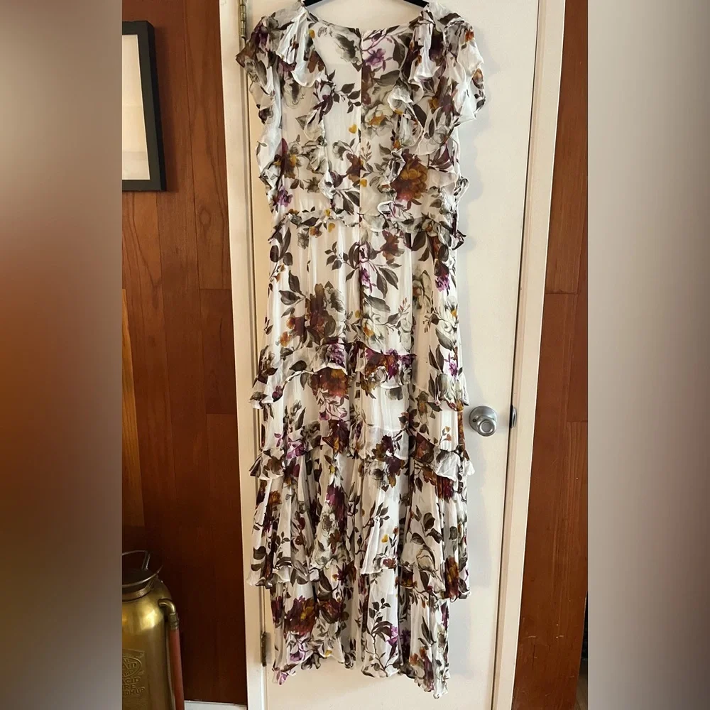 Anthropologie V-Neck Tiered Ruffle Dress - Picture 5 of 8